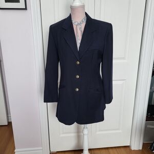 Country by Jax 100% Wool Canadian Made Navy Blazer sz 8
